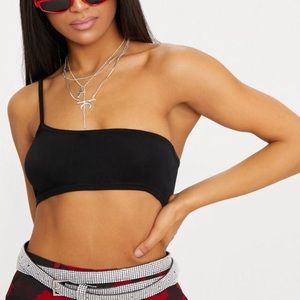 PLT ONE SHOULDER STRAPPY CROP TOP